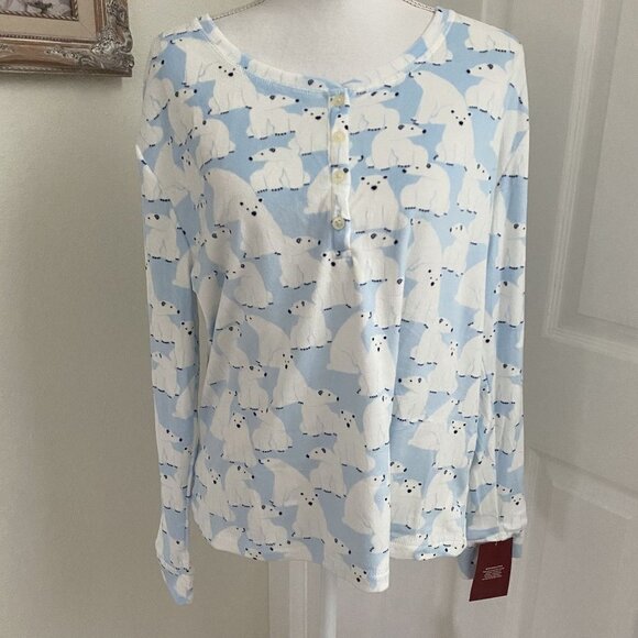 Target Polar Bear Soft Holiday Matching Family Pajama Set Wondershop™ Blue XL - Picture 5 of 7